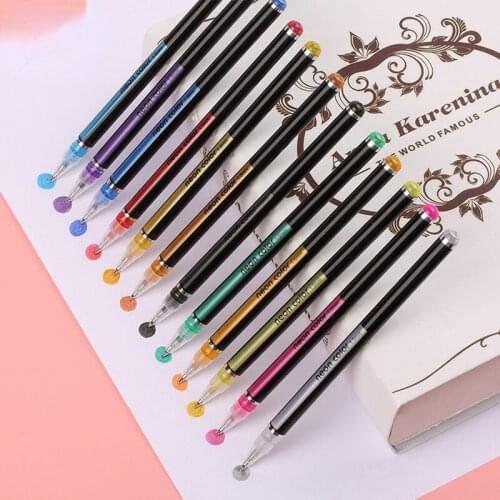 Highlighter Pen Markers Pastel Marker Fluorescent Metal pen Art School Supplies 12 pcs/lot