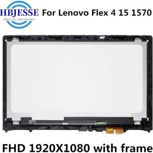 15.6''LCD Touch Screen Digitizer Assembly+Bezel For Lenovo Flex 4 15 Flex 4-1580 80VE Flex 4-1570 80SB FHD 1920*1080
