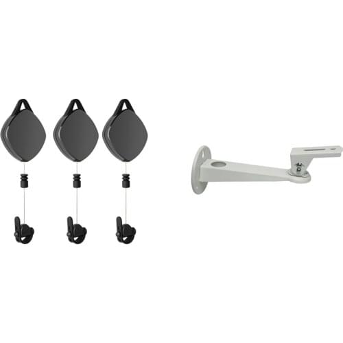 3Pcs Silent VR Cable Pulley System with Mini Projector Wall Mount Universal Metal Projection Rotatable Bracket Holder