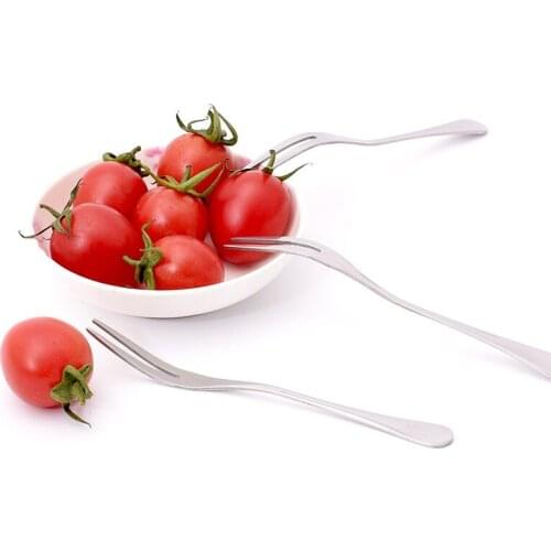 5Pcs Stainless Steel Fruit Fork Fashion Pastry Fork Dessert Small Fork Two Tooth Fork Cutlery Tableware Set