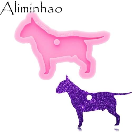DY0606 Shiny Glossy Dog Keychain Mold - DIY Handmade charms Mold - Mold Resin Craft - Epoxy Jewellery Silicone Mold