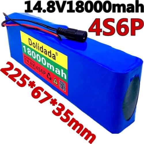 Dolidada 14.8V 18Ah 4s6p 18650 li-iom battery pack night fishing lamp heater miners amplifier batteries with BMS