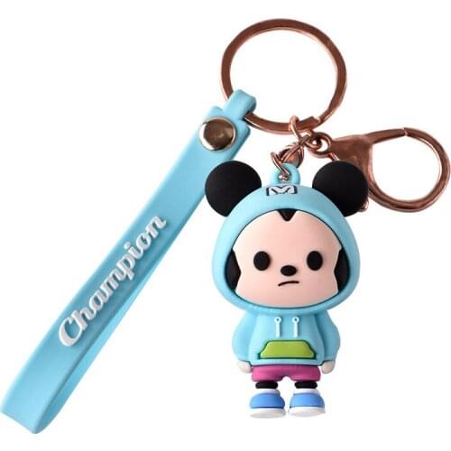 PVC Mouse Doll Keychain Decorations Cute Cartoon Bag Pendant Fashion Anime Keyring Men Women Key chain Silica gel Keybuckle
