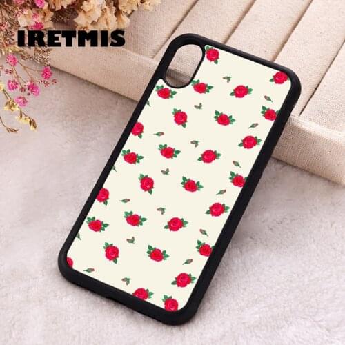 Iretmis 5 5S SE 2020 phone cover cases for iphone 6 6S 7 8 Plus X Xs Max XR 11 12 MINI Pro Soft Silicone TPU roses pattern