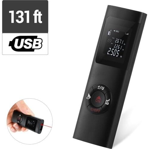Mini 40M Smart Digital Laser Distance Meter Range Portable USB Charging Rangefinder Mini Handheld Distance Measuring Meter