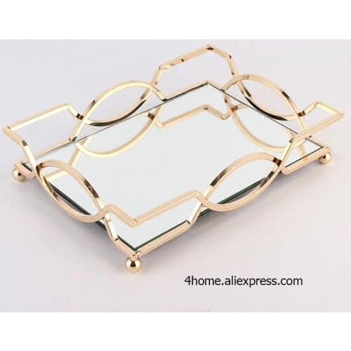 Decorative dishes plates serving tray storage tray gold plate home decor gift