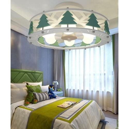 Childrens lamp Christmas tree carousel ceiling lamp LED princess bedroom E27 boys and girls creative cartoon polar bears