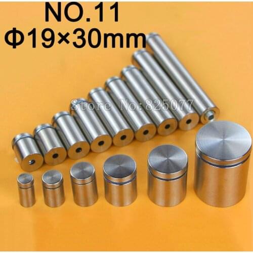 DHL 1000PCS Diameter 19x30mm Stainless Steel Standoffs Pin Nails Hollow Screw Acrylic Billboard Advertisement Fixing Screw KF953