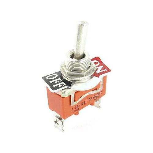 3mm Thread Diameter 2 Position 2-Terminals SPST Toggle Switch AC 250V 15A