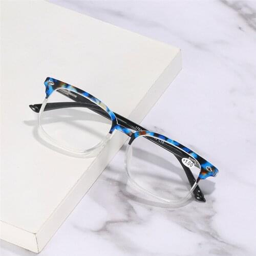 Elbru HD Fashion Reading Glasses Printing Flower Comfortable Fit Eyeglass Frame Unisex Presbyopic Glasses +1.0 +1.5 to 4.0