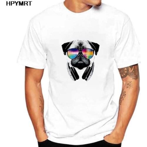 Funny Music Dog Print Tshirts Male Short Sleeve O-neck Fashion Summer Cartoon Tees Harajuku Kawaii Graphic T Shirts Men Clothing