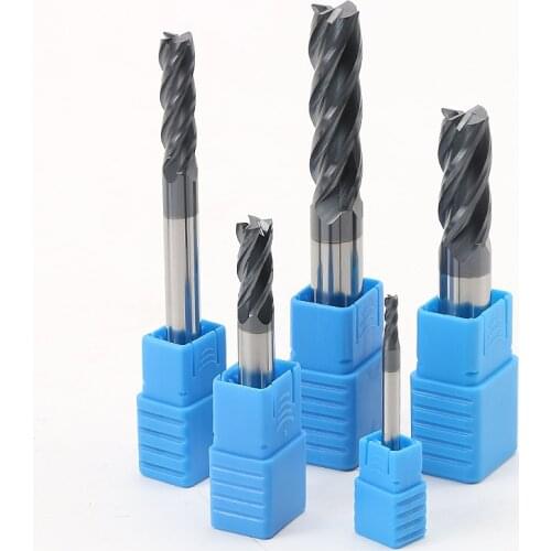HRC45 4flute 1 1.5 2 1pcs 4*4D*10*50L straight shanks carbide endmill router bittungsten router tool for CNC mill
