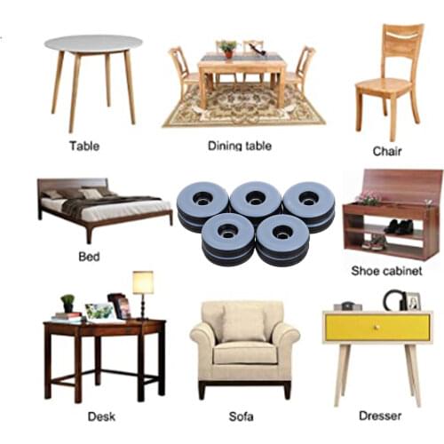 10 Anti Slip Feet Pads with Screws Table Chair Sofa Legs Protector Caps Non Skid Furniture Plug Covers Sliding Resin Mats Glides