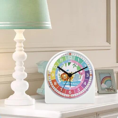 Creative Kid Cartoon Alarm Clocks Battery-Powered Mute Metal Making Portable Alarm Clocks Children Christmas Electric Gift 4inch