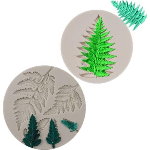Kitchenware Mimosa Pudica Linn Ferns Leaf Leave Fondant Cooking Tools Cake Decorating Silicone Molds For Baking Sugar Craft