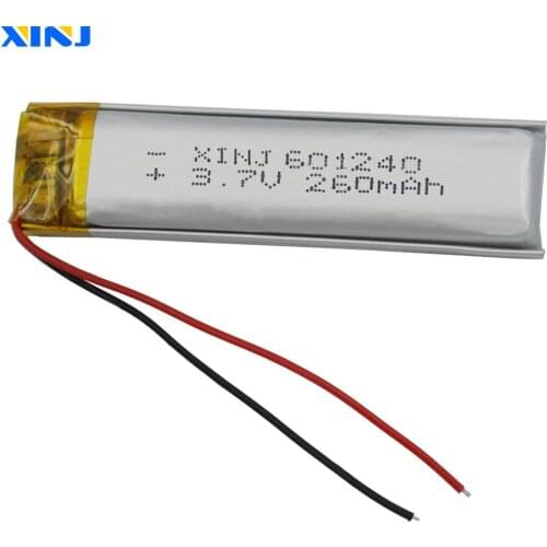 XINJ 3.7V 260mAh lithium polymer battery lipo cell 601240 For GPS Sat Nav driving record earphone DIY Camera DVC DVR MP4 watches