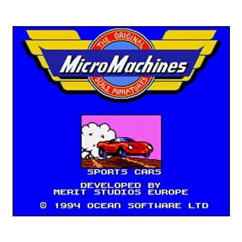 Micro Machines NTSC Version 16 Bit 46 Pin Big Gray Game Card For USA Game Players