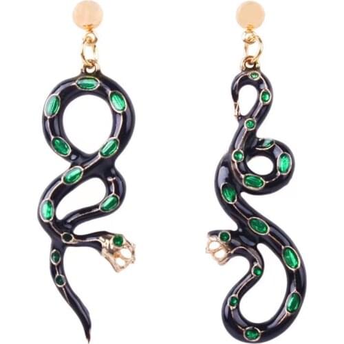 Fashion snake Earrings with rhinestones Womens Ear cuffs Unusual alloy earrings Gifts for korean earrings jewelry