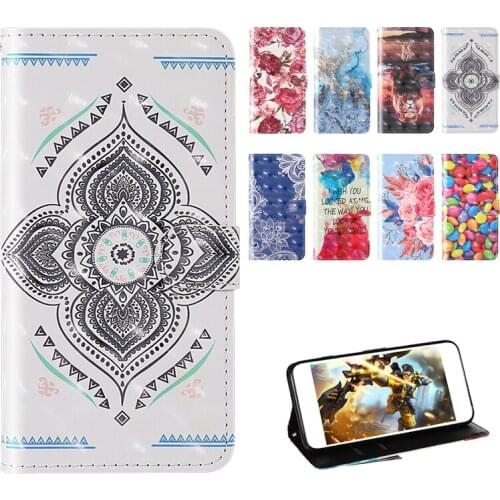 Fashion Painted 3D Luxury Flip Phone Case For Huawei Honor Play 8A Pro 9 10 20 Lite 10i 20i With Stand Shockproof Cover Coque