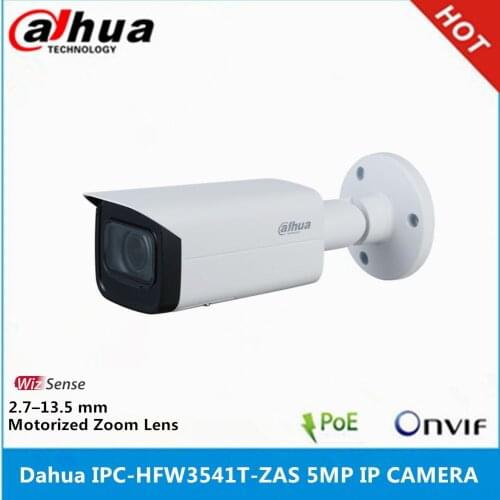 Dahua IPC-HFW3541T-ZAS 5MP 2.7 mm–13.5 mm Motorized zoom Lens built-in Audio Alarm interface IR 60M poe WizSense AI Camera