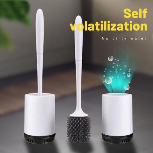 Cleanhome Wall Hanging TPR Toilet Brush with a Tweezer and Holder Set Silicone Bristles for Floor Bathroom Cleaning