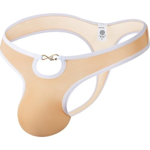 2021 New Style Brand Solid G-strings Mens Lingerie Underwear Ice Silk Thongs Men Transparent Breathable Male Gay Underpants