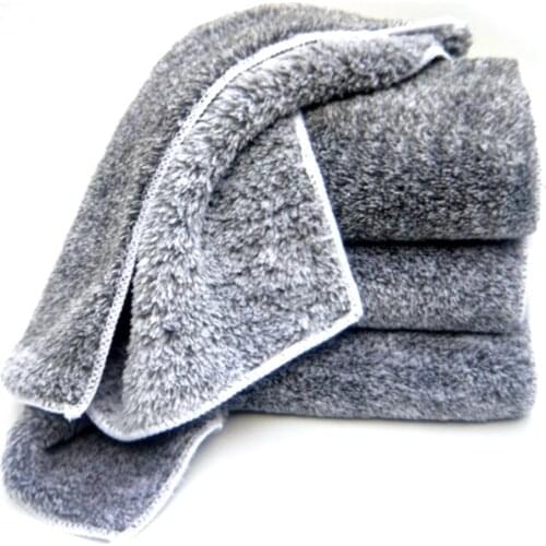 SALE 40*40cm Car Wash Microfiber Towel Bamboo Charcoal Super Absorbent Car Cleaning Towel Wet Dry Quick Drying Car Wash Towel