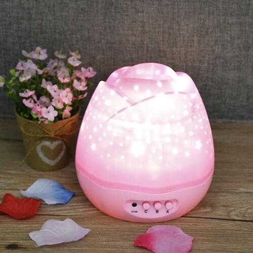Rotate Starry Lights Star Sky Romantic Projector Light Colorful USB Lamp Battery Bedroom Decor For Kids Baby Birthday Gifts
