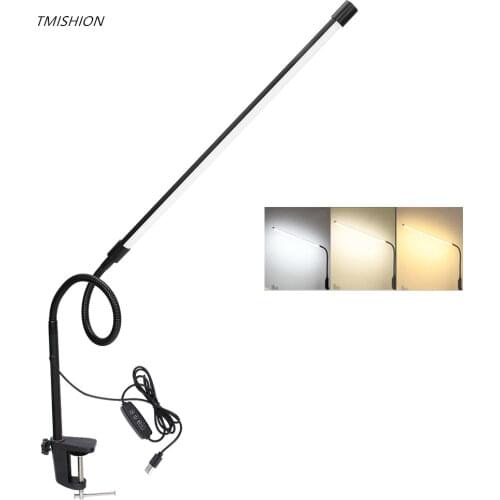 Tattoo Supplies Long Arm Flexible LED Clip On Beauty Tattoo Lamp Dimmable Nail Art Reading Desk Lamp Permanent Makeup