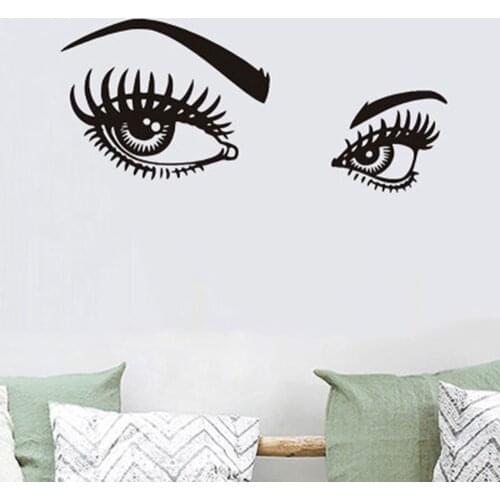 Sexy Eyelashes Eye Vinyl Wall Sticker Wall Decor for Beauty Salon Art Wall Decals Wallpaper Murals Living Room Decoration