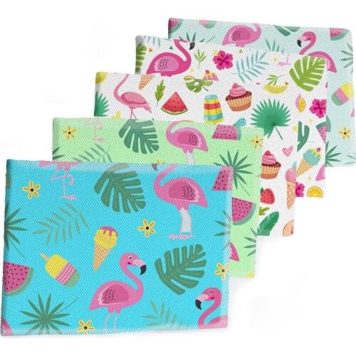 Twill Fabric Printed Summer Flamingo Pattern DIY Sewing Fabric for Clothes Textiles Handmade Decoration 50*145cm