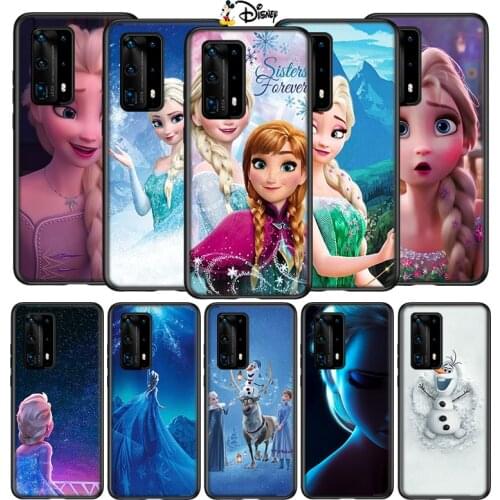 Silicone Cover Frozen Elsa For Huawei P40 P30 P20 P10 P9 P8 Pro Lite E Plus mini Pro 5G 2017 2019 Phone Case
