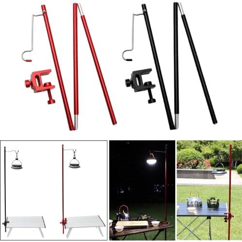 Aluminum Alloy Outdoor Foldable Camping Lamp Post Lightweight Stand for Outdoor Hiking Fishing Backpacking 91cm