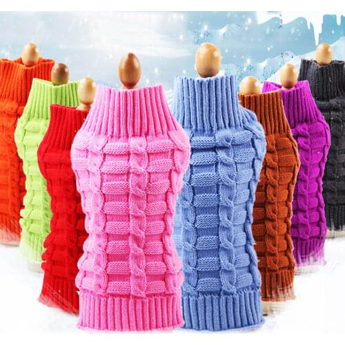 Dog Clothes for Small Dogs Sweater Sweatershirt Spring Pet Puppy Knitwear Soft Pet Cat Knitwear Warm Hemp High Collar Coat