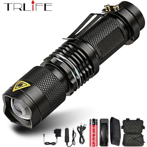 Super bright Mini LED Flashlight Zoom T6 Led Lamp Bead Torch 5 Mode Camping Lamp Waterproof Use 18650 Rechargeable Battery