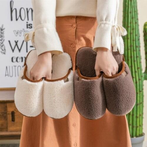 Winter Shoes For Women 2021 Warm Home Slippers Coral Fleece Indoor Faux Fur Plush Ladies Shoes Fluffy Slip On Flats Female