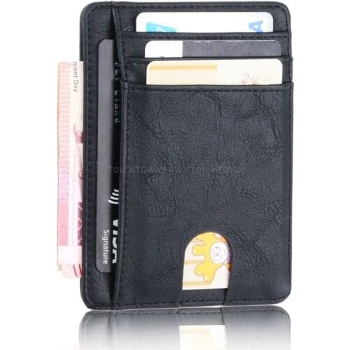 Slim RFID Blocking Leather Wallet Credit ID Card Holder Purse Money Case for Men Women Fashion Bag 11.5x8x0.5cm N15 19 Dropship