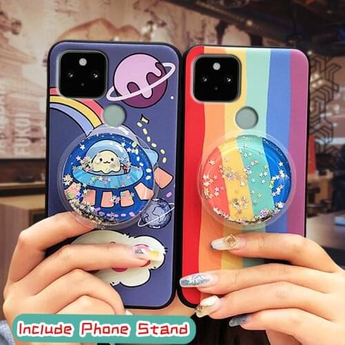 Back Cover For Girls Phone Case For Google Pixel 5 Kickstand TPU Waterproof phone stand holder