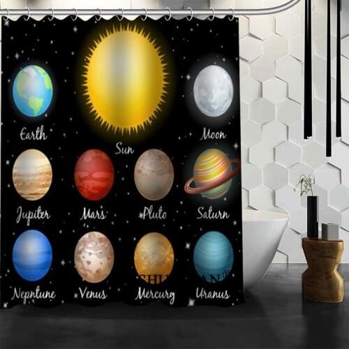 Custom Space Universe Shower Curtain 12 Hooks For The Bathroom High Quality Polyester Fabric Bath Curtain 3D Printing