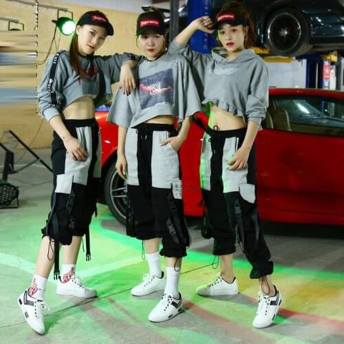Korean Version Loose HIPHOP Female Costumes Jazz Dance Performance Clothes For WomenS Street Wear Nightclub Stage Outfit DL5094
