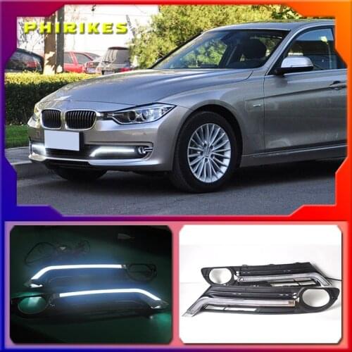1 Set LED DRL Daytime Running Lights Fog Driving Lamps Covers for BMW 3 series F30 F35 320 325 2013-2014