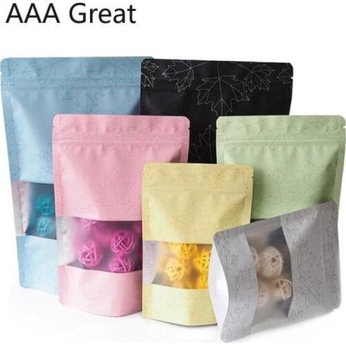 100Pcs/Lot Clear Aluminum Foil Bag Self Seal Zipper Ziplock Packing Food Bags Resealable Baking Packaging Bag Pouches Stand Up