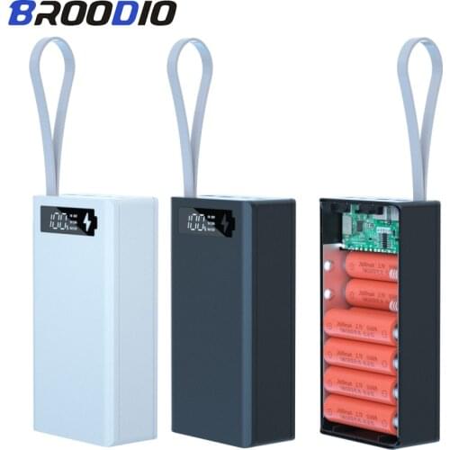 2021 New Battery Power Bank Case Charger Box Holder Dual USB LCD Display Support Quick & Wireless Charger 12*18650 Battery Shell