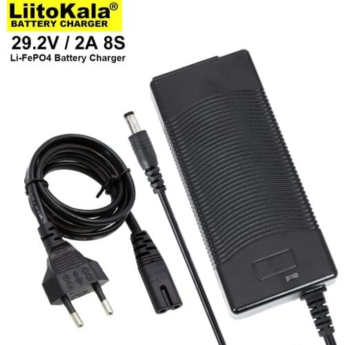 29.2V 2A 8 series 3.2v LiFePO4 battery pack lithium iron phosphate Charger recharging current 2000mAh DC 5.5*2.1mm