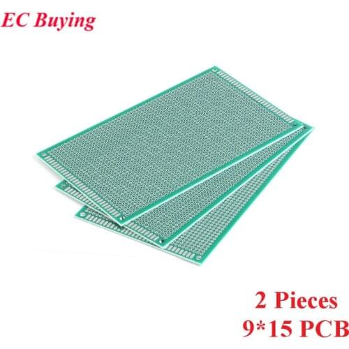 2pcs 9x15cm Double Side Prototype Universal Printed Circuit PCB Board 2.54mm Pitch Protoboard Hole Plate 9*15cm 90*150mm 90x150