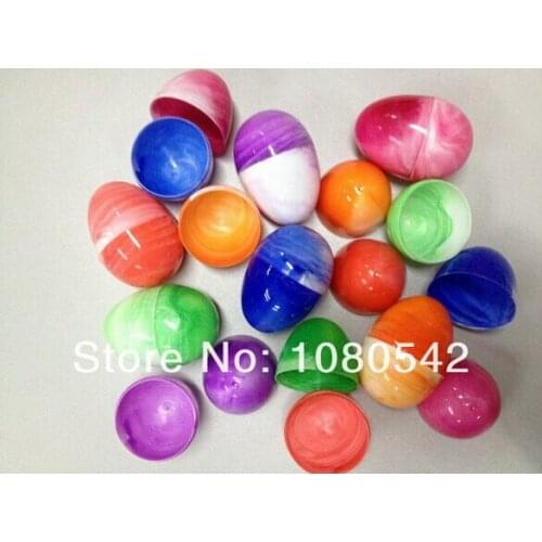 Free shipping marbelize color Plastic egg Easter Egg for gift 6x4cm 50pcs/lot