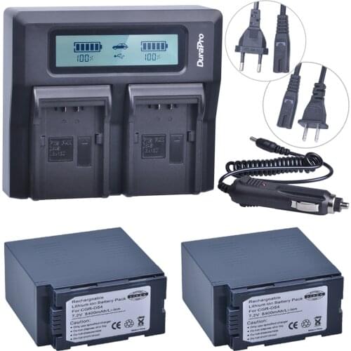 CGA-D54 D54S Battery +Ultra Fast LCD Dual Charger for Panasonic CGA-D54S Battery CGA-D220, CGA-D320 CGA-D54