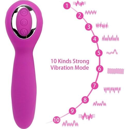 Double-sided Dildo Vibrator Sucking Vibrating Tail Clitoris Stimulate AV Magic Wand Sex Toy Women G-Spot Massager Heating