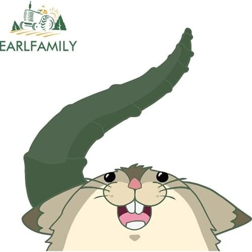 EARLFAMILY 13cm x 12.8cm for Hamsuke Cartoon Car Sticker VAN Refrigerator Windshield Decal Waterproof Scratch-Proof Decoration