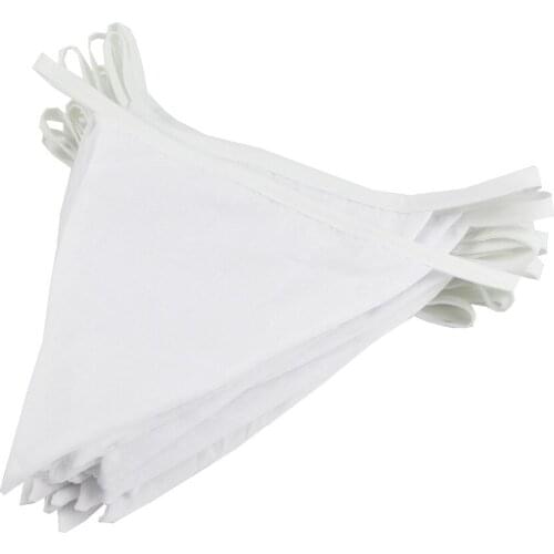 New 10M 36 flags White Cotton Lace Fabric Bunting Flags Wedding Party Decoration Banner Home Bridal Shower Bunting Garland